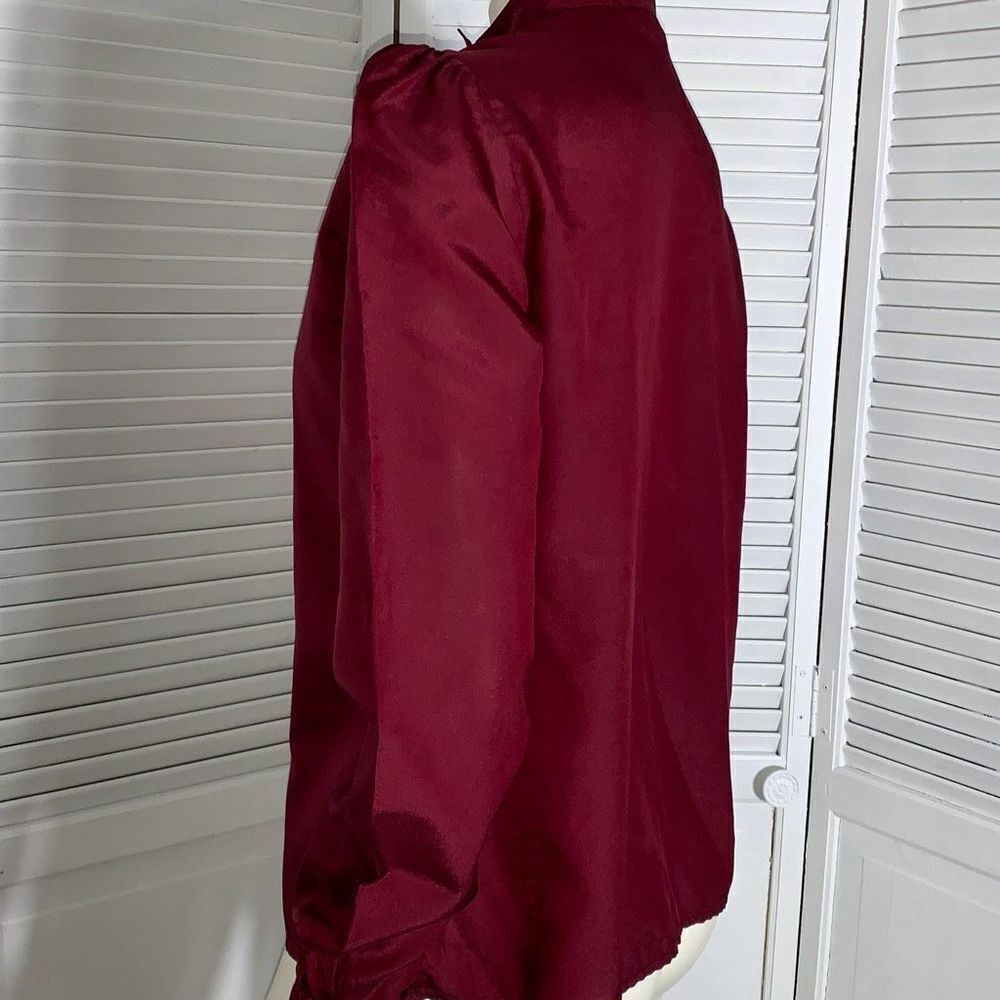 Vintage 70’s Jack Winters Burgundy Secretary Button Down Blouse Size 10‎ - Picture 9 of 12